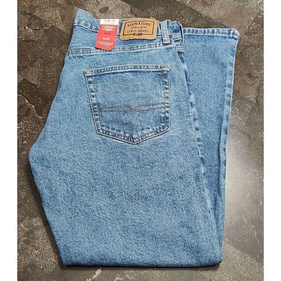 LEVI STRAUSS SIGNATURE GOLD PREMIUM FLEX RELAXED NWT JEANS 34 X 29 - Picture 1 of 9